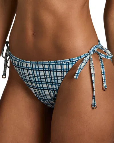 Reiss Daniella Printed Tie Side Bikini Bottom In Blue