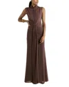 Reiss Daniella Ruched Maxi Dress In Taupe