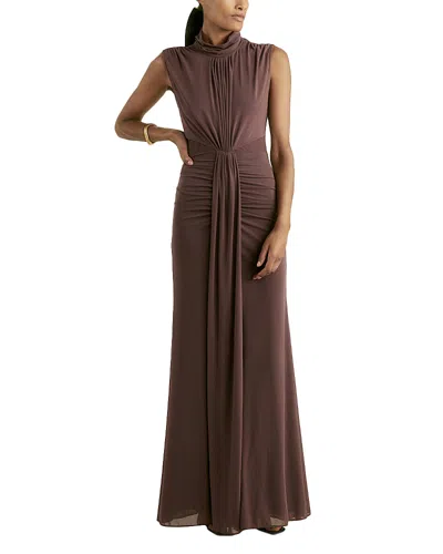Reiss Daniella Ruched Maxi Dress In Taupe