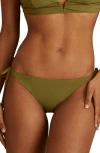Reiss Daniella Side Tie Bikini Bottoms In Green
