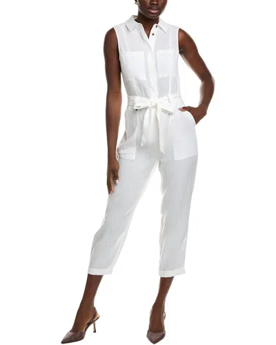 Reiss Darcey Linen Jumpsuit In White