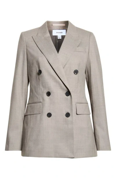 Reiss Darcy Double Breasted Blazer In Gray