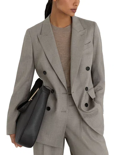 Reiss Darcy Double Breasted Blazer In Green
