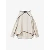 REISS REISS WOMEN'S WHITE DARIA COLD-SHOULDER CUT-OUT STRETCH-WOVEN BLOUSE