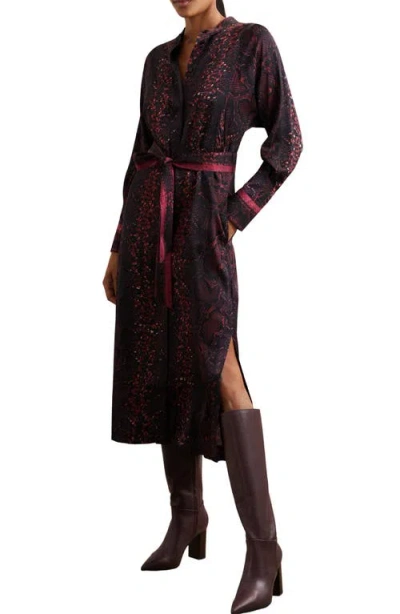 REISS REISS DARIA PRINT TIE WAIST MAXI DRESS