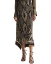 Reiss Brown Snake Print Midi Skirt In Brown