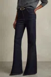 Reiss Dark Blue Bonnie Mid-rise Flared Jeans
