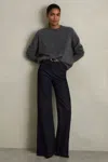 Reiss Dark Blue Mid-rise Flared Jeans