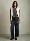 REISS DARK BLUE DENIM CULOTTE JEANS