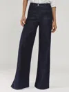 Reiss Dark Blue Petite Patch Pocket Wide Leg Jeans In Blue