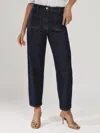Reiss Dark Blue Petite Straight Leg Patch Pocket Jeans In Blue