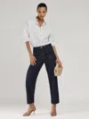 Reiss Dark Blue Straight Leg Patch Pocket Jeans
