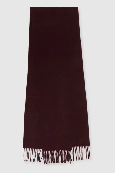 Reiss Dark Bordeaux Picton Wool And Cashmere Scarf In Dark Bordeaux