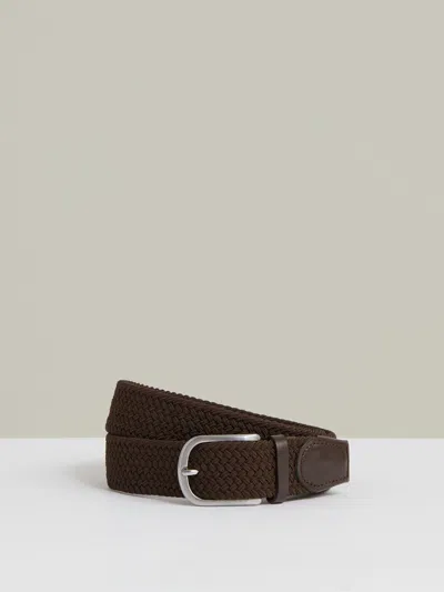 Reiss Dark Brown Basket Weave Belt