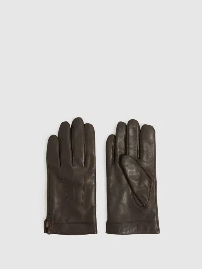 Reiss Dark Brown Gloves