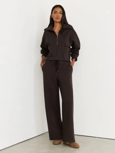 Reiss Dark Brown Herringbone Wide-leg Drawstring Joggers