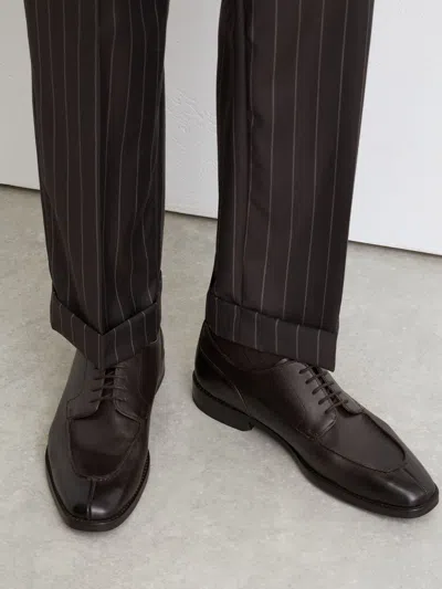 Reiss Dark Brown Leather Split-toe Derby Shoes
