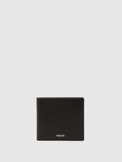Reiss Dark Brown Micro-grain Leather Bag