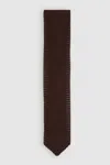 Reiss Dark Brown Silk Knitted Tie