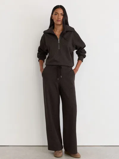 Reiss Dark Brown Sylvie Herringbone Wide-leg Drawstring Joggers