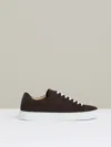 Reiss Dark Chocolate Brown Finley Nubuck Nubuck-leather Low-top Trainers
