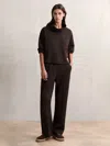 Reiss Dark Chocolate Brown Modal-blend Interlock Wide-leg Joggers