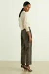 Reiss Dark Gold Petite Sparkle Tapered Trousers In Dark Gold