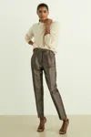 Reiss Sparkle Tapered Pants In Dark Gold