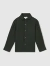 Reiss Kids' Dark Green Linen Long-sleeve Shirt