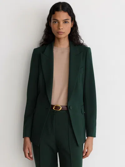Reiss Dark Green Petite Tailored Single Breasted Suit Blazer In Multi