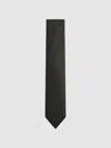 Reiss Dark Green Textured Silk-blend Tie