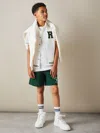 Reiss Dark Green/optic White 3-9 Yrs Airtex Reversible Basketball Shorts