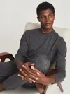 Reiss Dark Grey Melange Crew Neck Jumper In Gray