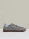 Reiss Dark Grey Suede Low-top Trainers In Gray