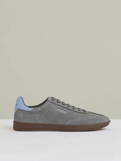Reiss Dark Grey Suede Low-top Trainers In Gray