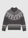 Reiss Dark Grey/off White Jumper In Gray
