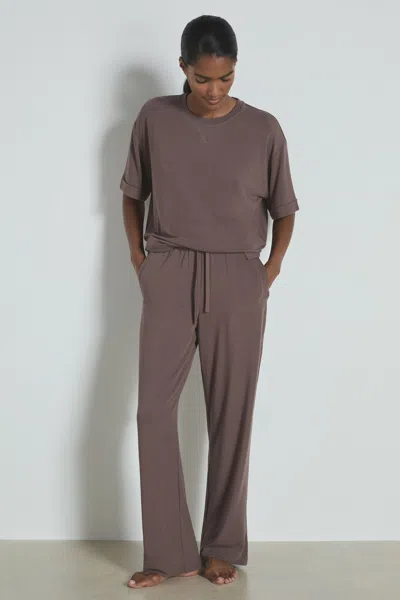 Reiss Dark Mink Thermal Jersey Drawstring Joggers