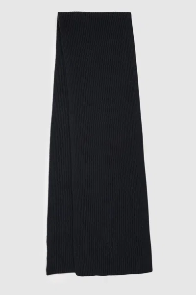 Reiss Dark Navy Atelier Ribbed-cashmere Scarf