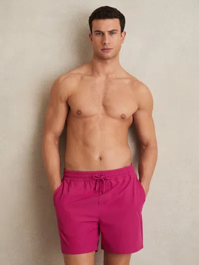 REISS REISS DARK PINK CLIFF DRAWSTRING SWIM SHORTS