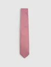 Reiss Dark Pink Silk Polka Dot Tie