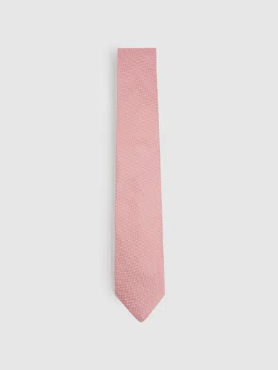 Reiss Dark Pink Textured Silk Blend Tie