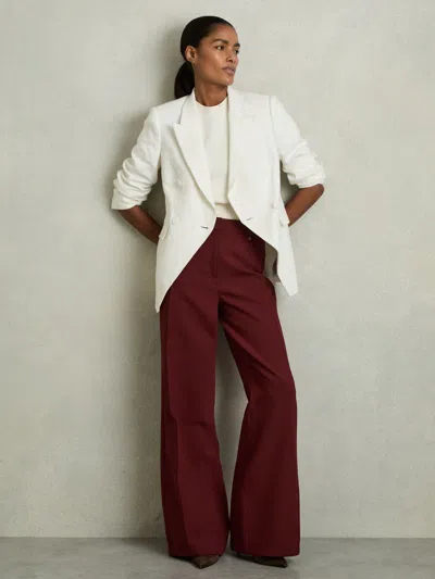 Reiss Dark Red Petite Palazzo Tailored Trousers