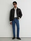Reiss Dark Rinsed Blue Wash Bishopsgate Soft-stretch Straight-leg Jeans