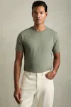 Reiss Dark Sage Bless Cotton-jersey Crew Neck T-shirt