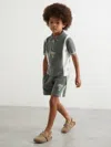 Reiss Dark Sage Green/white Polo Shirt In Green