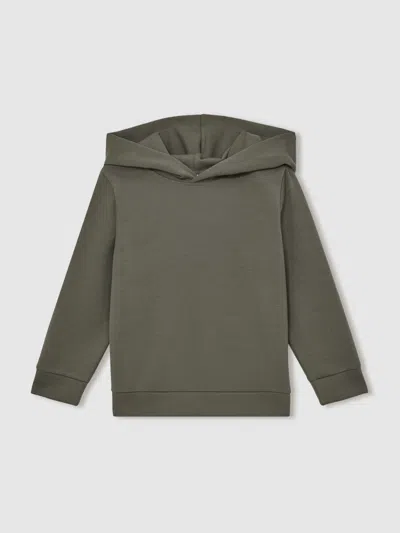 Reiss Kids' Dark Sage Hoodie In Green