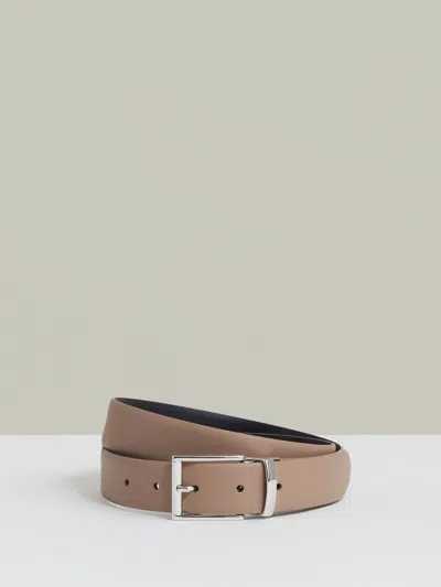 Reiss Dark Stone/navy Ricky Reversible Reversible Leather Belt