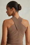 Reiss Darla Cross Front Top In Neutral Tan In Brown