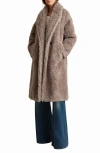 Reiss Darla Faux Fur Coat In Brown