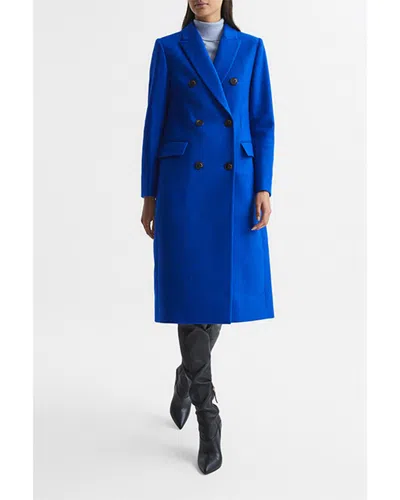 Reiss Darla Wool-blend Coat In Blue